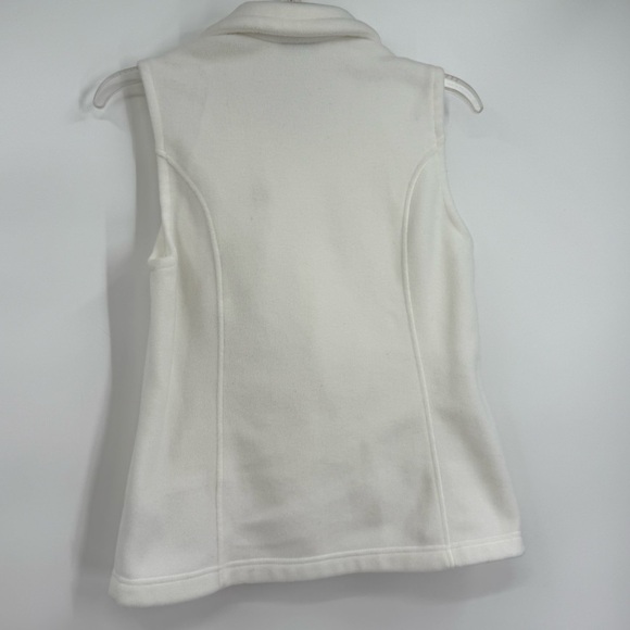 Columbia Women's White Full Zip Flannel Vest Size Medium w/ Zipper Pockets - Picture 6 of 8